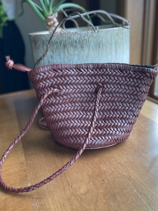 Zara Handbags - Zara Braided Woven Buffalo Leather Bucket Shoulder Bag - Brown